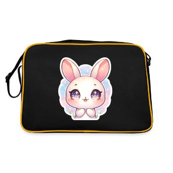Lapin de Pâques mignon avec de grands yeux violets - Sac Retro - noir/or - Dos