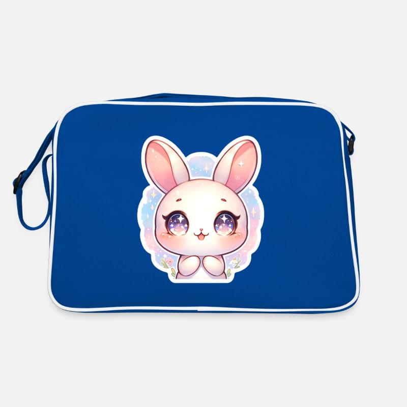 Cute Easter Bunny With Big Purple Eyes Retro Bag