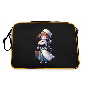 Eine Arztmutter kommt von der Arbeit nach Hause - Retro Tasche - Schwarz/Gold - Hinten