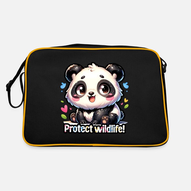 Protéger la faune Panda géant Jour de la Terre Amoureux du panda Sac Retro