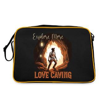 Cave speleology for thrill lovers - Retro Bag - black/gold - Back