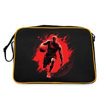 Basketball player on red background, drawing - Retro Bag - black/gold - Back