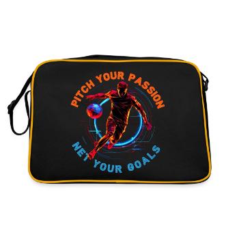 Match de football néon, citation de motivation - Sac Retro - noir/or - Dos