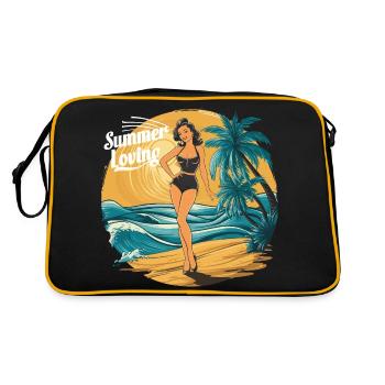 Retro Summer Loving Beach Vibes für einen - Retro Tasche - Schwarz/Gold - Hinten
