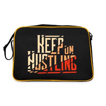 Keep on Hustling Broken Modern Design - Retro Tasche - Schwarz/Gold - Hinten
