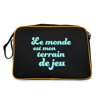 Le monde est mon terrain de jeu - Sac Retro - noir/or - Dos