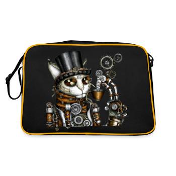 Chat Steampunk - Sac Retro - noir/or - Dos