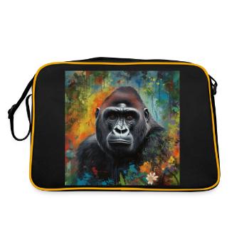 DER GORILLA IM DSCHUNGEL - Retro Tasche - Schwarz/Gold - Hinten