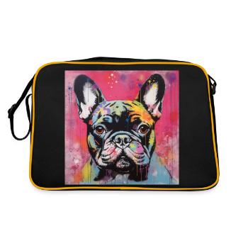 FRENCH BULLDOG - Retro Bag - black/gold - Back
