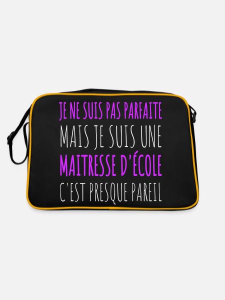 Maîtresse d' école pas parfaite humour maitresse - Sac Retro - noir/or - Dos
