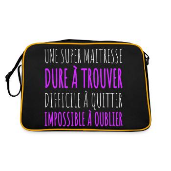 Super maitresse cadeau pour maîtresse d' école - Sac Retro - noir/or - Dos