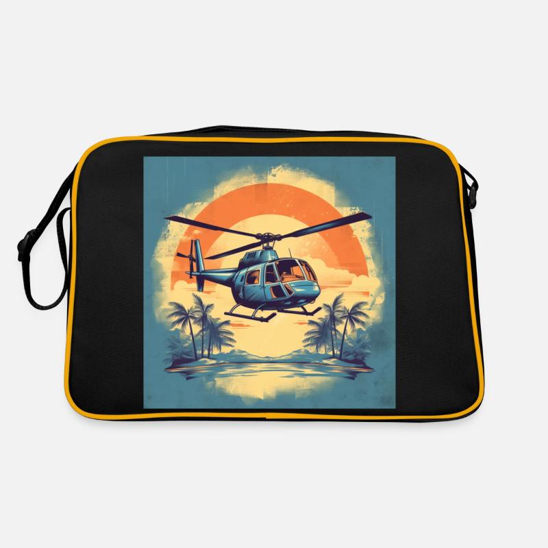VINTAGE HELICOPTER - Retro Bag - black/gold