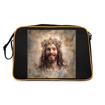 JESUS CHRIST PORTRAIT STREET ART - Sac Retro - noir/or - Dos