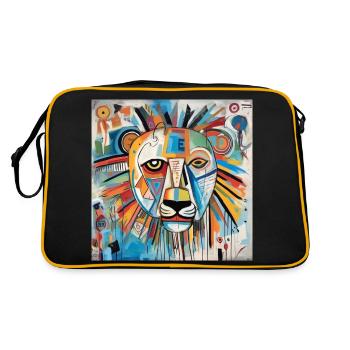 LION STREET ART - Sac Retro - noir/or - Dos