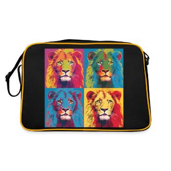 LÖWE POP ART - Retro Tasche - Schwarz/Gold - Hinten