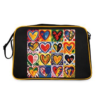 HEART OF LOVE STREET ART - Retro Bag - black/gold - Back