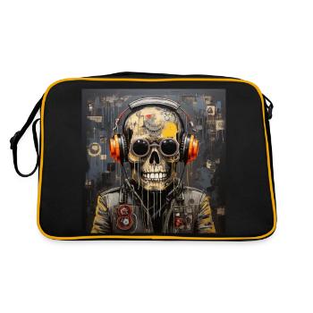 SKULL STREET ART - Sac Retro - noir/or - Dos