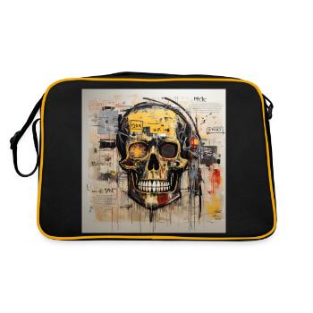 SKULL STREET ART - Sac Retro - noir/or - Dos