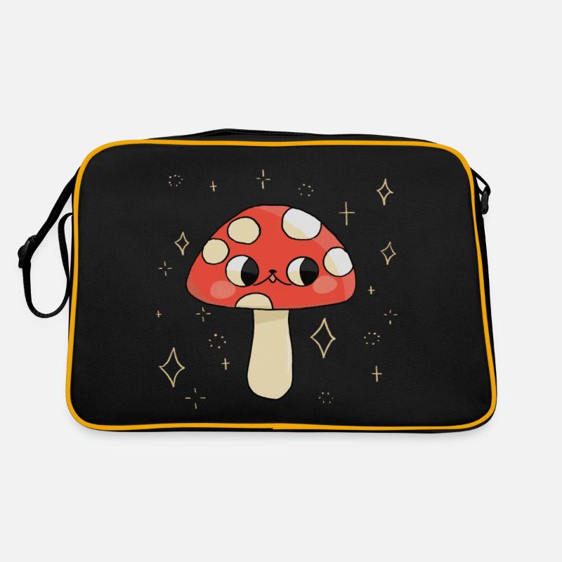 Pilz - Retro Tasche - Schwarz/Gold