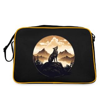 Loneliness of the Wolf: Mountain Dawn - Retro Bag - black/gold - Back