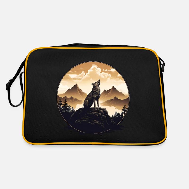 Einsamkeit des Wolfs: Bergdämmerung Retro Tasche