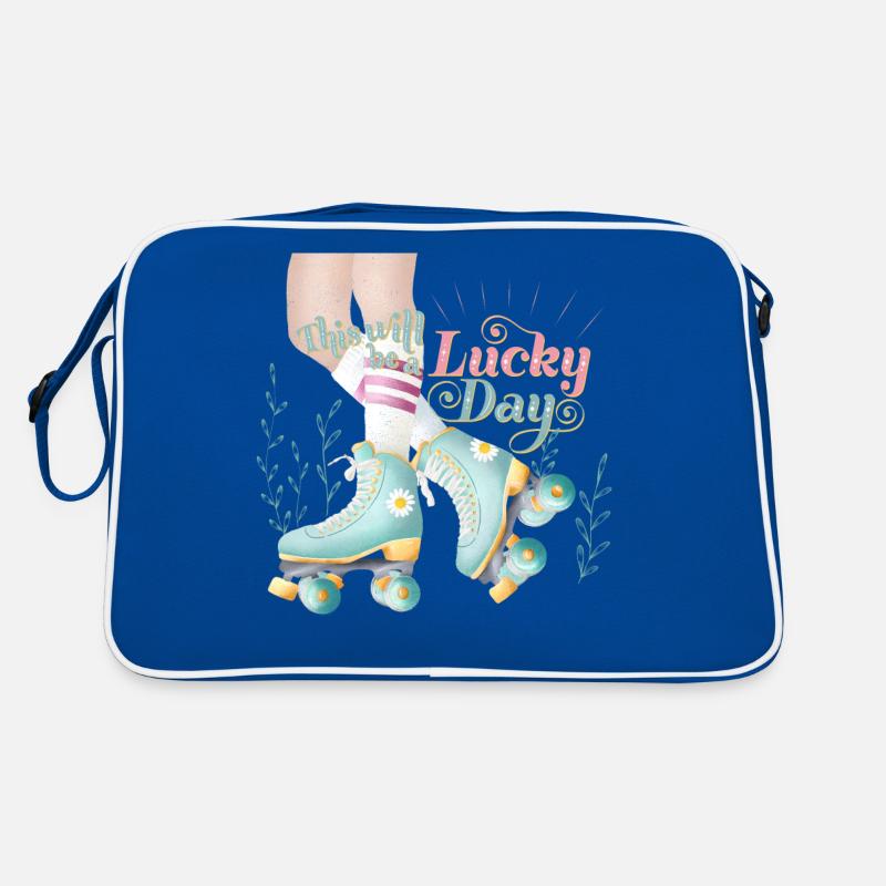 Rollschuh-fahrendes Mädchen Retro Tasche