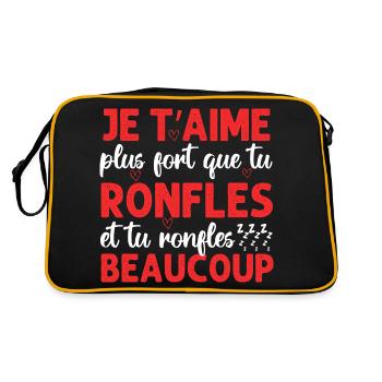 Je t' aime plus fort que tu ronfles Saint-Valentin - Sac Retro - noir/or - Dos