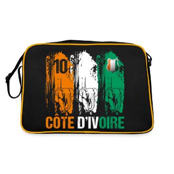 Côte d' ivoire numéro 10 cadeau football foot - Sac Retro - noir/or - Dos
