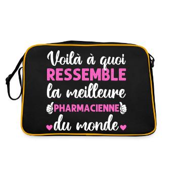 Meilleure pharmacienne du monde humour cadeau - Sac Retro - noir/or - Dos