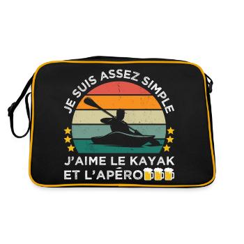 J' aime le kayak et l' apéro humour kayakiste - Sac Retro - noir/or - Dos