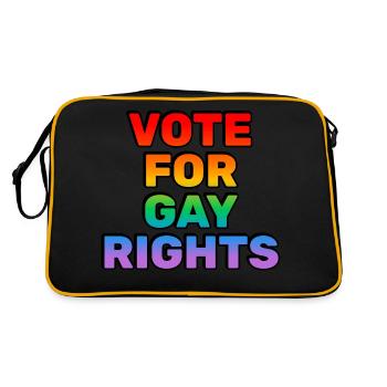 Vote for Gay Rights - Retro Bag - black/gold - Back