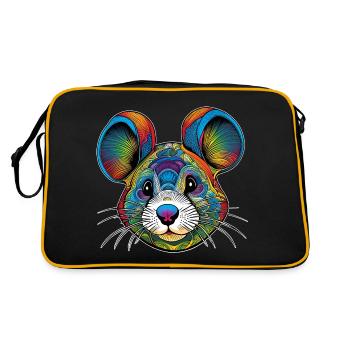 Portrait graphique d'une souris - Sac Retro - noir/or - Dos