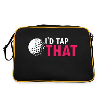 I'd TAP That Cool Retro Funny Golfer Designs - Retro Tasche - Schwarz/Gold - Hinten