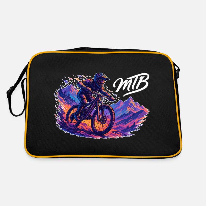MTB Mountain Biking Mountain Biker Hobby Gift - Retro Bag - black/gold