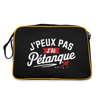 Ich kann nicht, ich habe Petanque - Retro Tasche - Schwarz/Gold - Hinten
