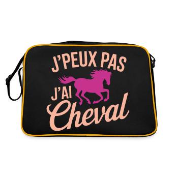 I can't, I have pink horse - Retro Bag - black/gold - Back