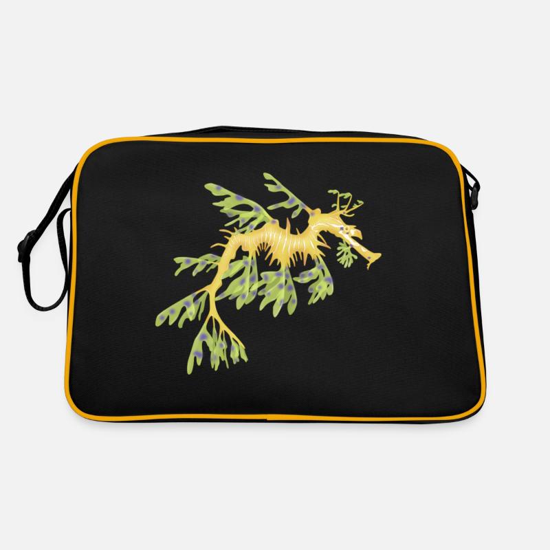 Fetzenfisch (Seepferdchen) - Retro Tasche - Schwarz/Gold