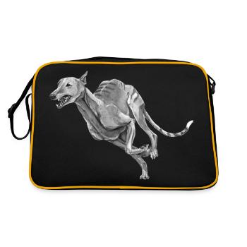 Windhund - Retro Tasche - Schwarz/Gold - Hinten