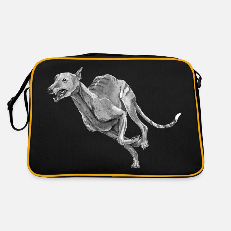 Windhund - Retro Tasche - Schwarz/Gold