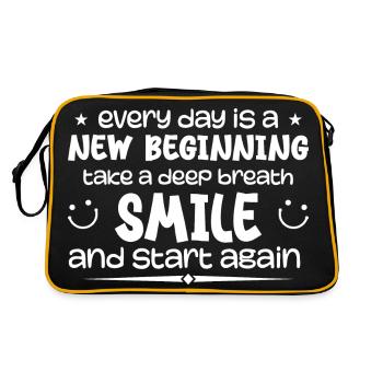 Everyday is a new beginning - Inspirational - Sac Retro - noir/or - Dos