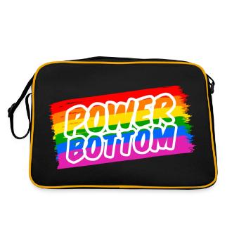 Gay Power Bottom Regenbogenfahne - Retro Tasche - Schwarz/Gold - Hinten