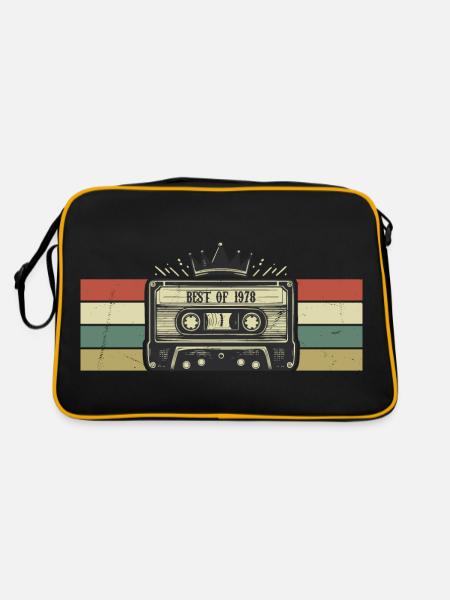 Cassette 1978 - Nées En 1978 Cadeau Anniversaire - Sac Retro - noir/or - Dos