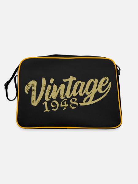 1948 Jahrgang 1948 Retro 1948 Geburtstagsgeschenk - Retro Tasche - Schwarz/Gold - Hinten