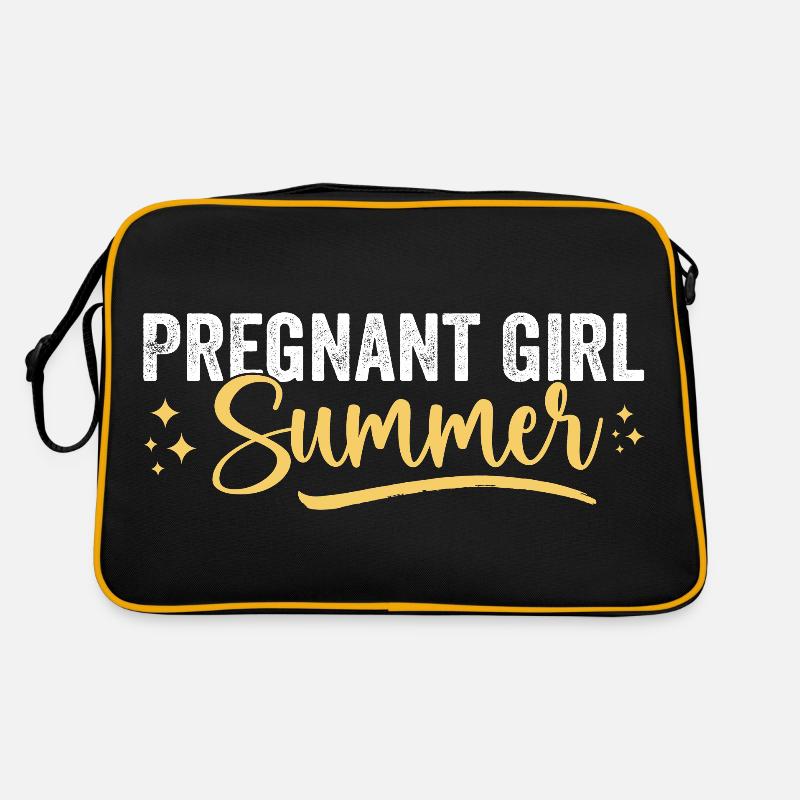 Schwangerschaft Enthüllen Schwangeres Mädchen Sommer Baby Dusche Retro Tasche