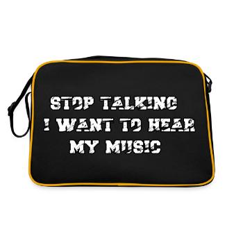 Arrête de parler je veux entendre ma musique - Sac Retro - noir/or - Dos