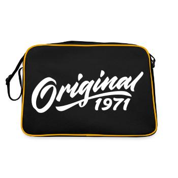 Original 1971 Geburtstagsgeschenk 1971 - Retro Tasche - Schwarz/Gold - Hinten