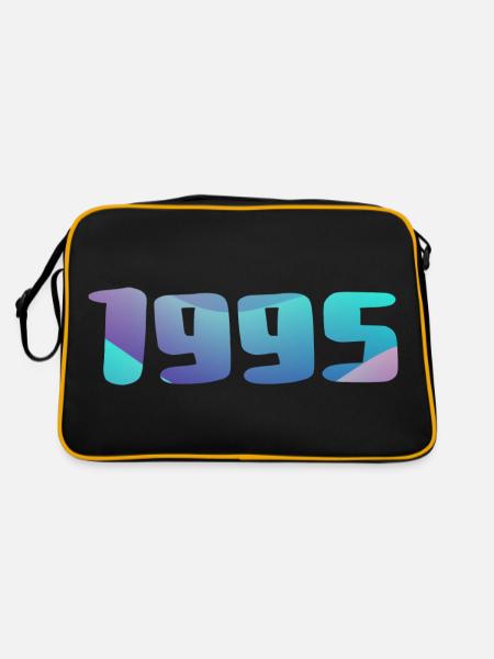 1995 Geburtstagsgeschenk Vintage 1995 Retro 1995 - Retro Tasche - Schwarz/Gold - Hinten