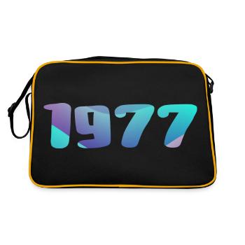 1977 Geburtstagsgeschenk Jahrgang 1977 Retro 1977 - Retro Tasche - Schwarz/Gold - Hinten