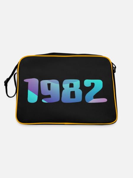 1982 Geburtstagsgeschenk Vintage 1982 Retro 1982 - Retro Tasche - Schwarz/Gold - Hinten