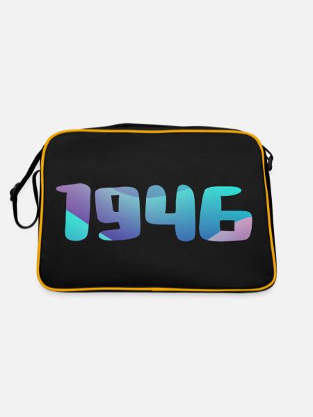 1946 Birthday Gift Vintage 1946 Retro 1946 - Retro Bag - black/gold - Back